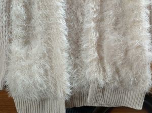 Cream Furry Winter Cardigan