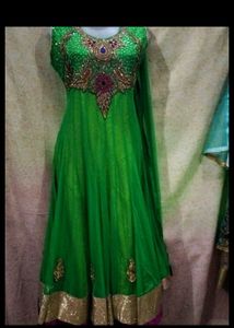 Green Ethnic Gown Full Set