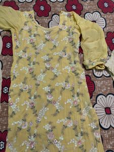 Yellow Embroidered Kurta