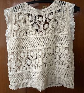 Boho Crochet Floral Vest