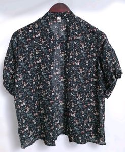 Floral Lace Trim Blouse