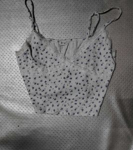 Floral Lace Trim Cami Top