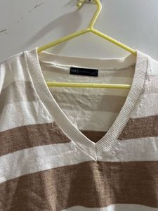 Striped V-Neck Regular Sweater