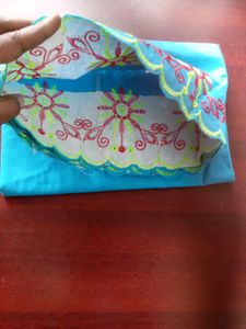 Embroidered Teal inskirt 7 parts new