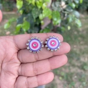 Cute Colorful Stud Earrings - Set of 2