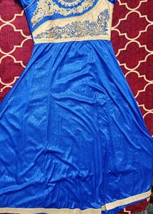 Royal Blue Embroidered Anarkali Gown