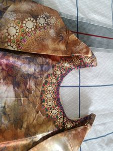 Krishna Print Kurti with Embellished Neckline