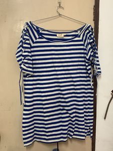 Blue & White Striped Top
