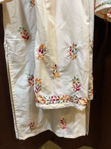 Elegant Embroidered Cream Kurta Set