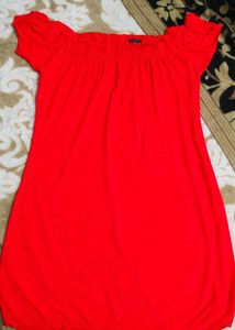Red Off-Shoulder Mini Dress