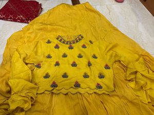 Vibrant Yellow Embroidered Lehenga Choli
