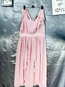 SHEIN Elegant Pink Flowy Maxi Dress