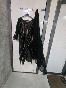 Elegant Black Sequined Kurta Set