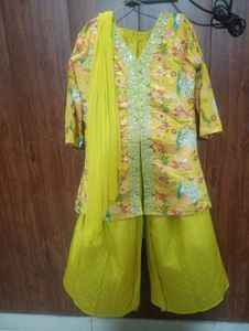 Vibrant Yellow Kurta with Embellishments