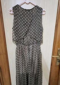 Polka Dot Chiffon Midi Dress Never Used
