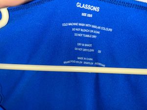 Glassons Blue Long-Sleeve Square Neck Crop Top