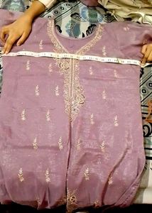 new embroidered Lavender Kurta Set