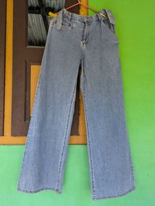 Light Wash Wide Leg Jeans with(adjustable waist)