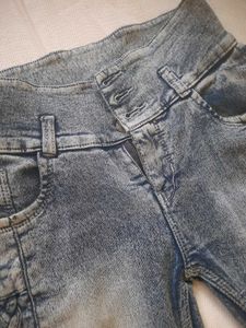 High-Waist Slim Fit Jeans with Braided De