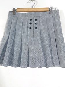 Black &amp; White Checks Mini Skirt (Women's)