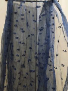 blue embroidered shawl