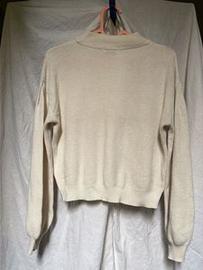 Cream Mock Neck Knit pullover