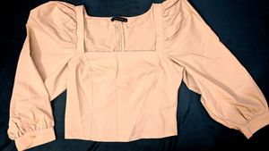 Trendyol Beige Puff Sleeve Blouse