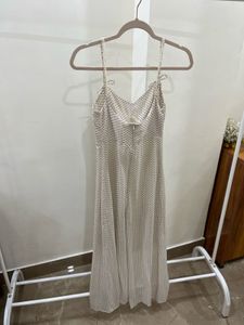 Off White Chic Polka Dot Maxi Dress