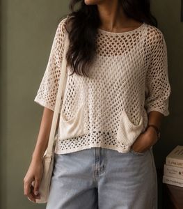 Open-Knit Crochet Pullover