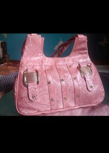 Chic Pink Embossed Handbag