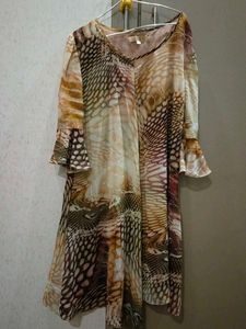 Abstract Print Flowy Dress/Kurti