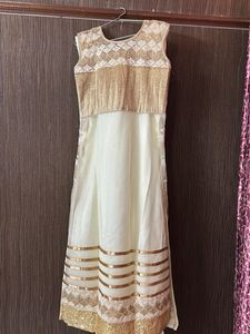 Gold &amp; White Embellished Dress