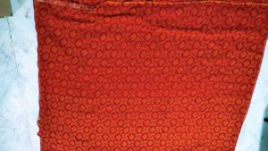 Red Saree with Golden Print