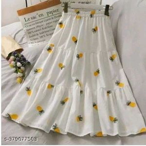 Chic White Pineapple Print Maxi skirt