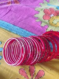 Red Enamel Bangles Set