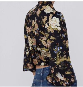 Floral Print Ruched Crop Top