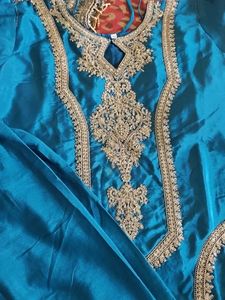 Beautiful Teal Embroidered Kurta Set