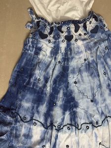 COMBO - Boho Tie-Dye Midi Skirt with White Top