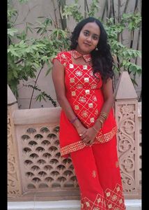 Red chic Sharara Set.