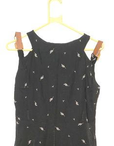 Cute Black Leaf Print dress