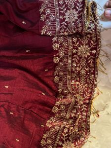 Maroon Embellished Ethnic Gown