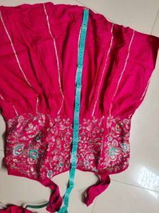 Pink Embroidered Dhoti Pant Set