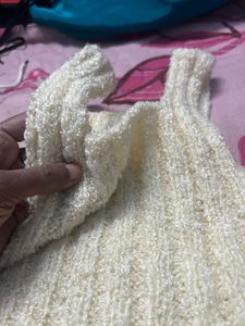 Cream Knit Sleeveless Top