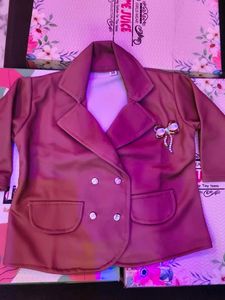 inner is not available Girls Rust Pink Party Wear