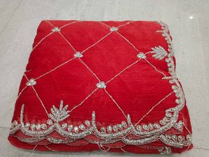 Red Embroidered Saree