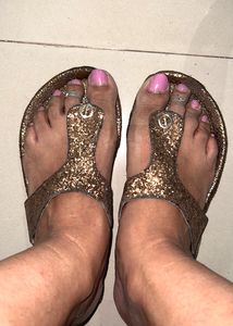 Brown Sequin Flat 6 No.EU 39