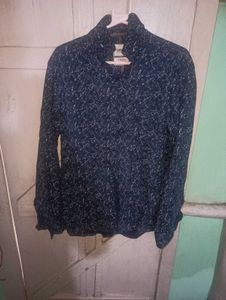 Men's Blue Printed Shirt