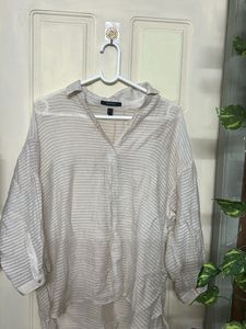 Esprit Sheer Striped Relaxed Fit Blouse