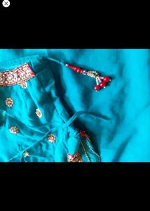 Beautiful Embellished Teal Saree