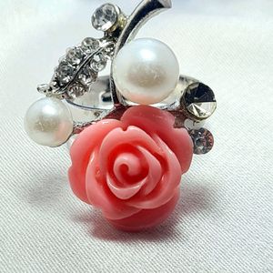 Flower silver plated ring